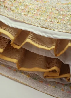 White Embroidered Pleated Style Gown Wedding Wear -Mahra Clothing Shop White Embroidered Pleated Style Gown IWBS02209734 rrc4 1