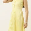 Teen Girls White Embroidery Jacket N Yellow Taffeta Dress Festive Wear