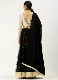 Teen Girls White Foil Print Viscose Black Lehenga Festive Wear 11 Teen Girls White Foil Print Viscose Black Lehenga Festive Wear -Mahra Clothing Shop White Foil Print Viscose Black Lehenga GHBS02205025 b