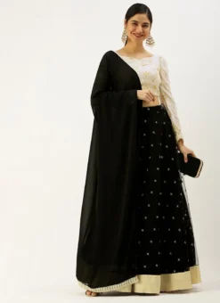 Teen Girls White Foil Print Viscose Black Lehenga Festive Wear 10 Teen Girls White Foil Print Viscose Black Lehenga Festive Wear -Mahra Clothing Shop White Foil Print Viscose Black Lehenga GHBS02205025 u