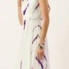 White Georgette Tie N Dye Dress After Six Wear