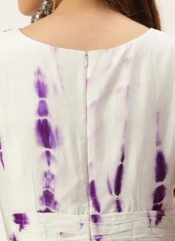 White Georgette Tie N Dye Dress After Six Wear -Mahra Clothing Shop White Georgette Tie N Dye Dress DRBS02210972 rrc2