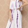 White Georgette Tie N Dye Jumpsuit After Six Wear
