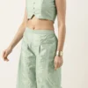 Bottom From White Jacket N Pista Green Embroidered Palazzo Set After Six Wear