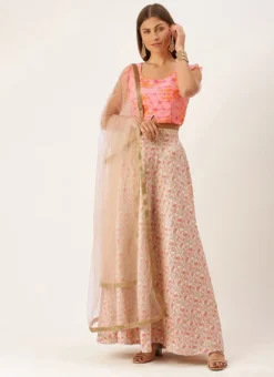 Teen Girls White N Multicolored Ruffled Arm Lehenga Set Festive Wear -Mahra Clothing Shop White N Multicolored Ruffled Arm Lehenga Set GHBS02110960 u