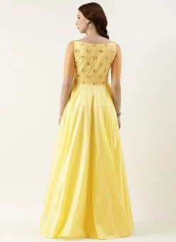 White Net Sequins N Yellow Gown Festive Wear -Mahra Clothing Shop White Net Sequins N Yellow Gown IWBS02301774 b