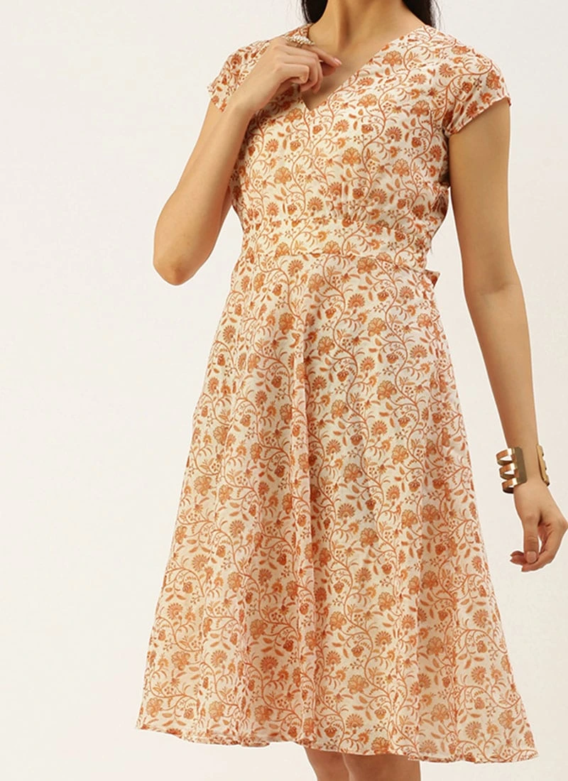 White Printed Art Silk Mini Dress After Six Wear 1 White Printed Art Silk Mini Dress After Six Wear