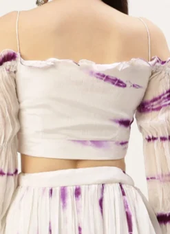 Skirt From White Viscose Tie N Dye Co Ords Set After Six Wear -Mahra Clothing Shop White Viscose Tie N Dye Co Ords Set IWBS02211253 rrc2