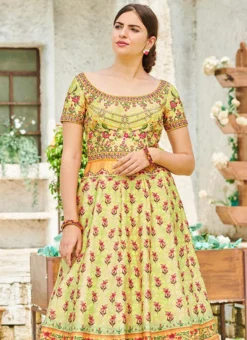 Yellow Art Silk Anarkali Gown Party Wear -Mahra Clothing Shop Yellow Art Silk Anarkali Gown BGWSJSSB1208 b