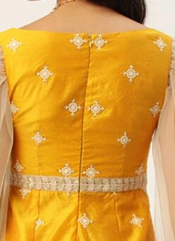Yellow Art Silk Embroidered Jumpsuit Party Wear -Mahra Clothing Shop Yellow Art Silk Embroidered Jumpsuit DRBS02209681 rrc2
