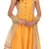 Yellow Chanderi Silk Anarkali Suit Party Wear