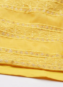 Yellow Chinnon Embroidered Kurta Set Festive Wear -Mahra Clothing Shop Yellow Chinnon Embroidered Kurta Set KSBS02205088 rrc4