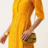 Yellow Digital Printed Maxi Dress Party Wear