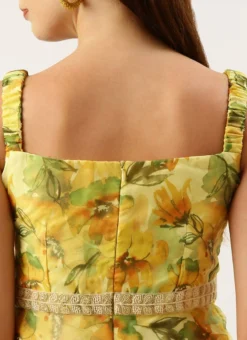 Top From Yellow Digital Printed Organza Suit Set After Six Wear -Mahra Clothing Shop Yellow Digital Printed Organza Suit Set SLBS02212594 rrc2 2