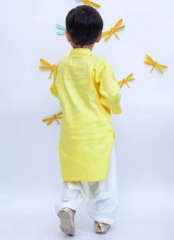 Yellow Dori Kurta Pyjama -Mahra Clothing Shop Yellow Dori Kurta Pyjama KBDDFK1746 b