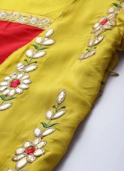 Yellow Embroidered Chinon Kurta Set Festive Wear -Mahra Clothing Shop Yellow Embroidered Chinon Kurta Set KSBS01911716 rrc3