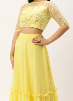 Skirt From Yellow Embroidered Crop Top N Skirt After Six Wear