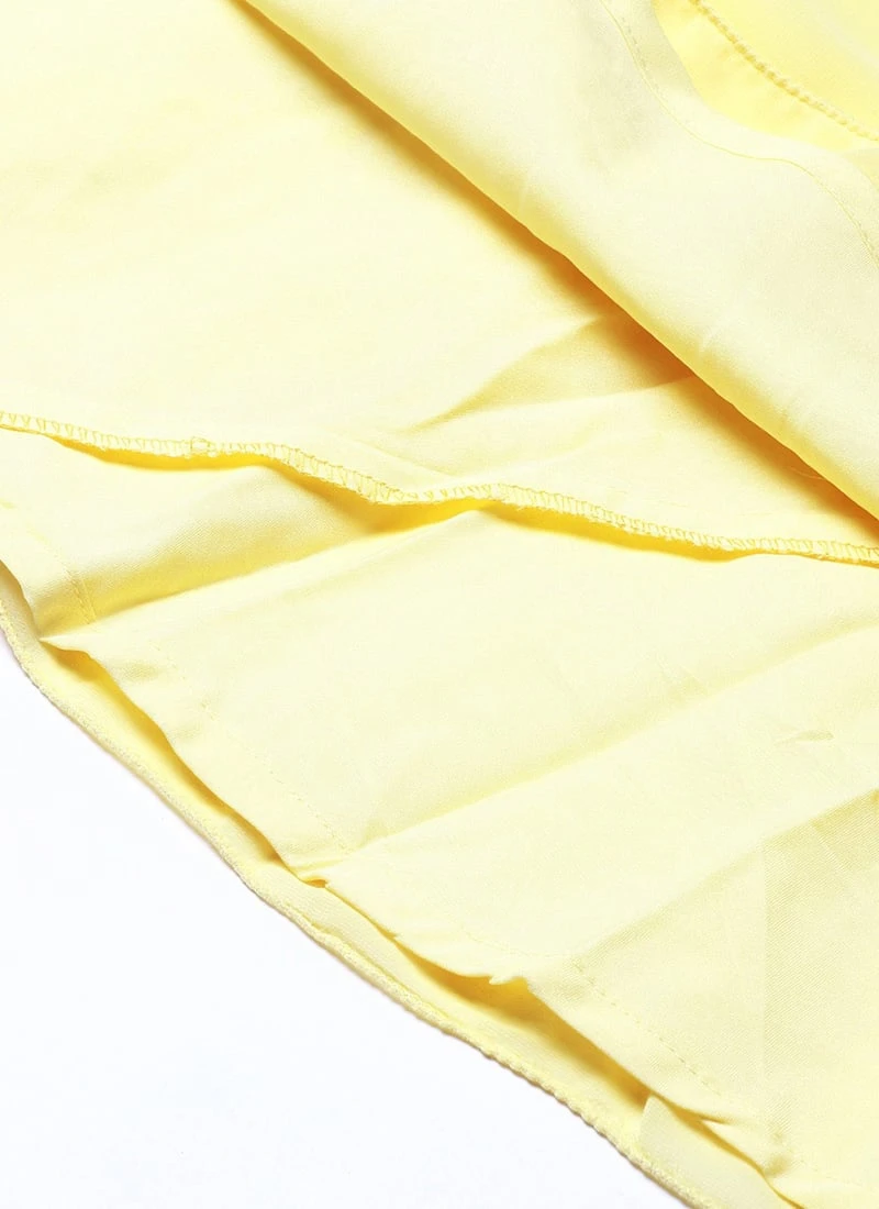 Teen Girls Yellow Embroidered Crop Top N Skirt Festive Wear 8 Teen Girls Yellow Embroidered Crop Top N Skirt Festive Wear - Image 8