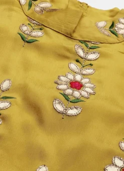 Yellow Embroidered Fabric Kurta Straight Pant Set Festive Wear -Mahra Clothing Shop Yellow Embroidered Fabric Kurta Straight Pant Set KSBS01912106 rrc1