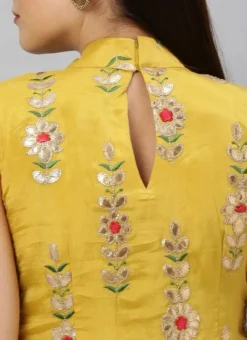 Yellow Embroidered Fabric Kurta Straight Pant Set Festive Wear -Mahra Clothing Shop Yellow Embroidered Fabric Kurta Straight Pant Set KSBS01912106 rrc3