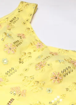 Yellow Embroidered Georgette Kali Gown Festive Wear -Mahra Clothing Shop Yellow Embroidered Georgette Kali Gown IWBS02301799 rrc1
