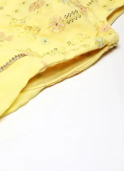 Yellow Embroidered Georgette Kali Gown Festive Wear -Mahra Clothing Shop Yellow Embroidered Georgette Kali Gown IWBS02301799 rrc3