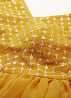 Yellow Embroidered Net Anarkali Set Festive Wear 12 Yellow Embroidered Net Anarkali Set Festive Wear -Mahra Clothing Shop Yellow Embroidered Net Anarkali set SLBS02205084 rrc1