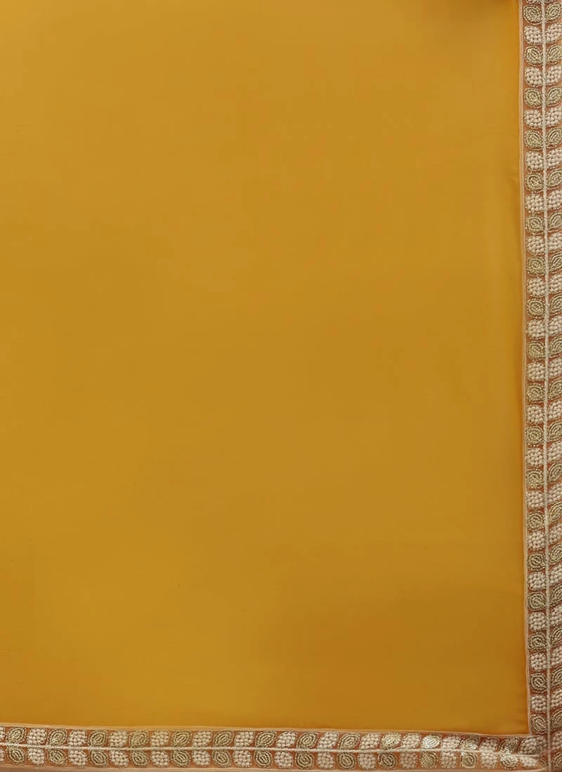 Yellow Embroidered Net Anarkali Set Festive Wear 8 Yellow Embroidered Net Anarkali Set Festive Wear - Image 8