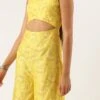 Yellow Foil Printed Jumpsuit Festive Wear