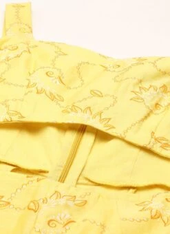 Yellow Foil Printed Jumpsuit Festive Wear -Mahra Clothing Shop Yellow Foil Printed Jumpsuit DRBS02208466 rrc1
