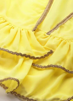 Bottom From Yellow Georgette Embroidered Crop Top N Sharara Set After Six Wear -Mahra Clothing Shop Yellow Georgette Embroidered Crop Top N Sharara Set IWBS02212558 rrc4