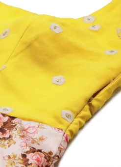 Yellow N Pink Embroidered Floor Length Gown Festive Wear -Mahra Clothing Shop Yellow N Pink Embroidered Floor Length Gown IWBS02107555 rrc1