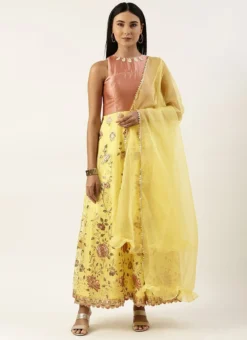 Yellow Organza Embroidered Anarkali Suit Festive Wear -Mahra Clothing Shop Yellow Organza Embroidered Anarkali Suit SLBS02211076 u