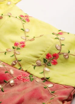 Yellow Organza N Hot Pink Layered Style Gown Festive Wear -Mahra Clothing Shop Yellow Organza N Hot Pink Layered Style Gown IWBS02206202 rrc1 1