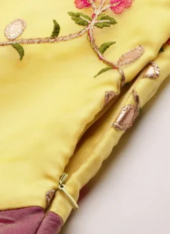 Yellow Organza N Hot Pink Layered Style Gown Festive Wear -Mahra Clothing Shop Yellow Organza N Hot Pink Layered Style Gown IWBS02206202 rrc3 1