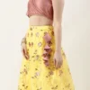 Teen Girls Yellow Organza N Pink Art Silk Skirt N Top Set Wedding Wear