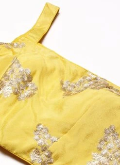 Yellow Sequins Embroidered Chinon Blouse Festive Wear 12 Yellow Sequins Embroidered Chinon Blouse Festive Wear -Mahra Clothing Shop Yellow Sequins Embroidered Chinon Blouse BLBS02301971 rrc1