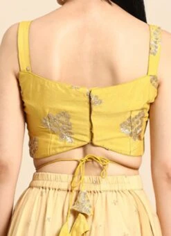 Yellow Sequins Embroidered Chinon Blouse Festive Wear 13 Yellow Sequins Embroidered Chinon Blouse Festive Wear -Mahra Clothing Shop Yellow Sequins Embroidered Chinon Blouse BLBS02301971 rrc2