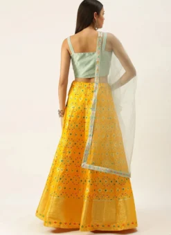 Teen Girls Yellow Taffeta N Green Art Silk Lehenga Festive Wear 7 Teen Girls Yellow Taffeta N Green Art Silk Lehenga Festive Wear -Mahra Clothing Shop Yellow Taffeta N Green Art Silk Lehenga GHBS02109736 b
