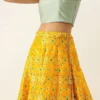 Teen Girls Yellow Taffeta N Green Art Silk Lehenga Festive Wear