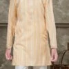 Yellow To White Blended Cotton Kids Boys Kurta Pyjama Party Wear
