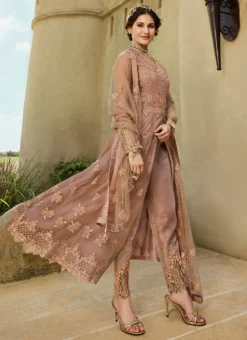 Amyra Dastur Mauve Net Embroidered Anarklai Suit Party Wear -Mahra Clothing Shop amyra dastur mauve net embroidered anarklai suit slscc229215031 u