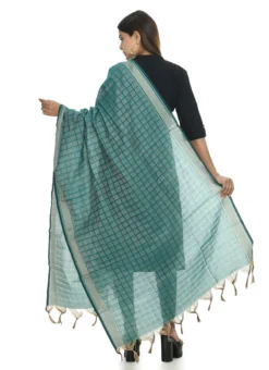 Aqua Blue Handloom Cotton Weaving Work Dupatta Work Wear -Mahra Clothing Shop aqua blue handloom cotton weaving work dupatta dpdmimfd060 b