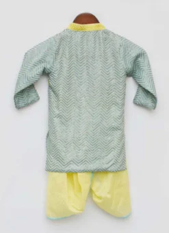 Aqua Blue Printed Georgette Kurta With Dhoti For Boys Party Wear -Mahra Clothing Shop aqua blue printed georgette kurta with dhoti for boys kdbdfk2662 b