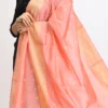 Baby Pink Banarasi Silk Weaving Work Dupatta Work Wear