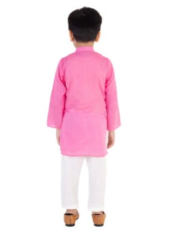 Baby Pink Cotton Kids Boys Kurta Pyjama Party Wear -Mahra Clothing Shop baby pink cotton kids boys kurta pyjama kdbdgctp592020 b