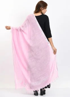 Baby Pink Linen Cotton Dupatta Work Wear -Mahra Clothing Shop baby pink linen cotton dupatta dpdmimfd170 b