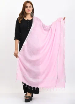 Baby Pink Linen Cotton Dupatta Work Wear -Mahra Clothing Shop baby pink linen cotton dupatta dpdmimfd170 u