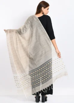 Beige Banarasi Cotton Dupatta Work Wear -Mahra Clothing Shop beige banarasi cotton dupatta dpdmimfd101 b