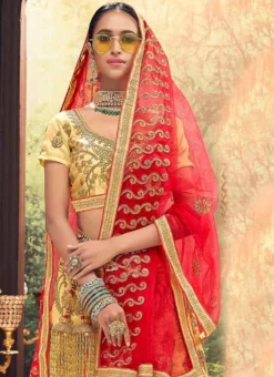 Beige Color Art Silk Embroidery A Line Lehenga Party Wear -Mahra Clothing Shop beige color art silk embroidery umbrella lehenga ghmkns3136 b